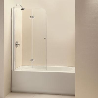 China 6mm Tempered Bathtub Glass Screen With Stainless Steel Handle for sale