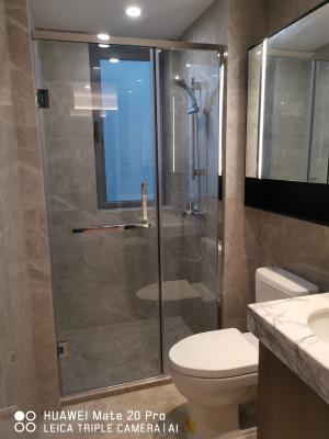 China Hotel Framed Tempered Glass Shower Enclosure Stainless Steel  Straight Swinging Glass Shower Doors for sale