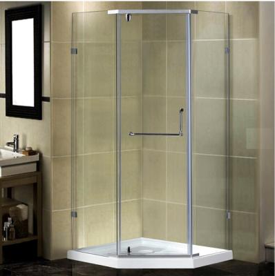 China Hinged Diamond Shaped Glass Shower Enclosure Door Frameless for sale