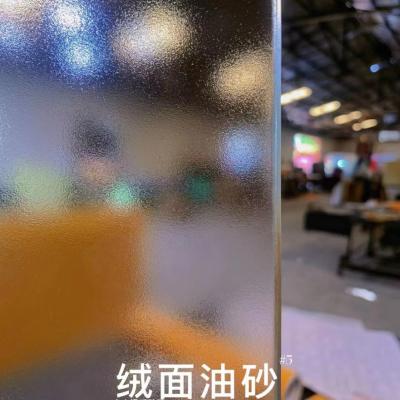 Китай Frosted Acid Etched Glass Suede Textured Tempered Decreration продается