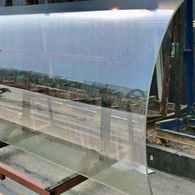 China Custom Big Building Low Iron Hot Bent Tempered Laminated Glass Double Glazing for sale