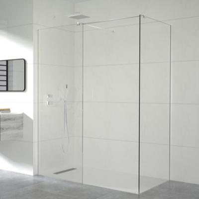 China 8mm Tempered Glass Walk In Bathroom Shower Screen Shower Fixed Wall Panels en venta