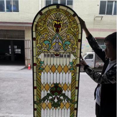 China Church Inlaid Hot Melt Glass Decorative Crystal Art Glass Door for sale
