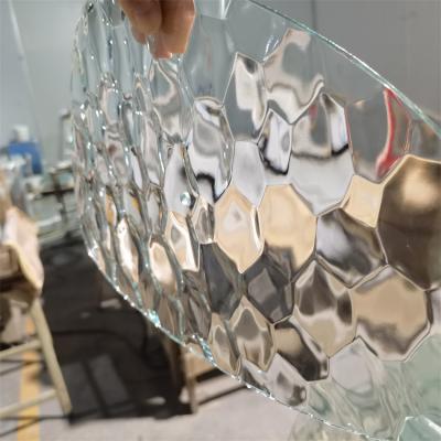 China Water Cube Figured Patterned Tempered Glass For Shower Screen Partitions Divisions for sale