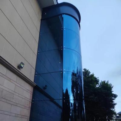 China Ford Blau reflektierende gefärbte Isolierte Low E Float gehärtetes Glas Gebäudeglas Vorhangwand zu verkaufen
