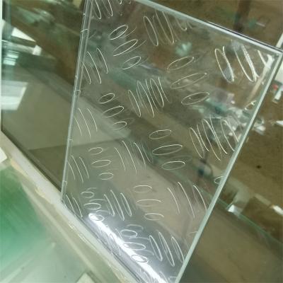 China Vidrio laminado antirresbalado de vidrio único templado - Vidrio antirresbalado para pisos para caminar en venta