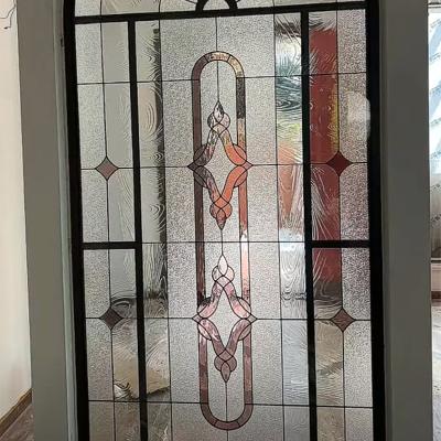 China Hollow Victorian Accent Stained Church Decorative Colorful Window Glass Tiff Door for sale