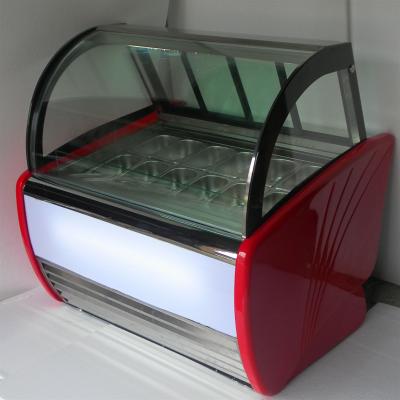 China 3 Layers Insulated Low E Glass Electric Glass Ice Cream Display Container Freezer Defogged Glass Te koop