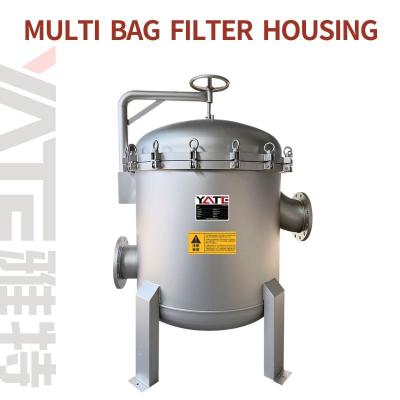 China Stainless Steel 316 Multi Bag Filter Housing Ink Coating Paint Chemical Filter Machine for sale