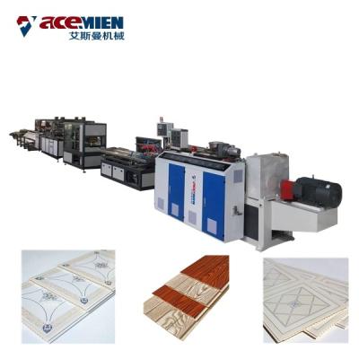 China Double Color Printing PVC Ceiling Panel Making Machine With Vacuum Calibration Table for sale