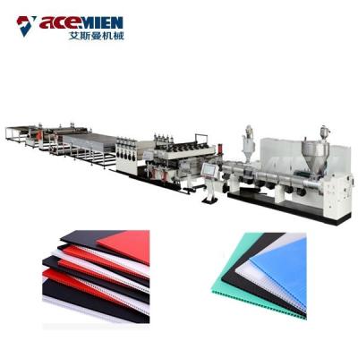 China Corrugated Plastic Sheets Extrusion Line , Polypropylene Hollow Fluted Sheet Machine for sale
