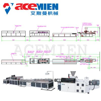 China UPVC Profile Wood Plastic Composite Production Line Weight 2-10 T Custom Color for sale