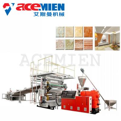 China Low Noise PVC Imitated Artificial Marble Making Machine 250 Kw With T Type Mould for sale