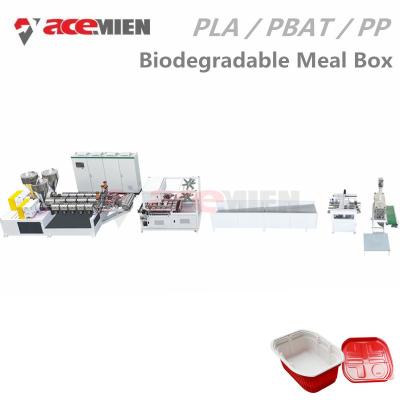 China PLA PBAT Cornstarch Biodegradable Food Container Manufacturing Machine for sale