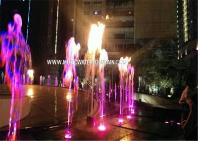 China Cast Iron Fire Mix  Musical Water Fountains Customized RGB Underwater Light for sale