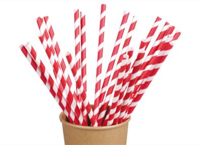 China Striped Beverage 6mm Dia Earth Friendly Paper Straws for sale