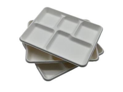 China Dinnerware 25g 5 Compartment Biodegradable Food Trays for sale