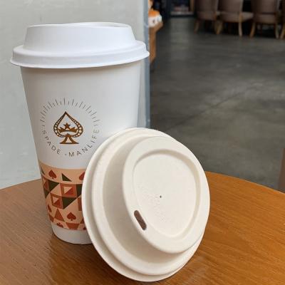 China Sugarcane Cup Cover Lids Disposable Hot Bubble Coffee Non Leak Cover Lids for sale