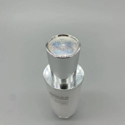China A bomba mal ventilada acrílica de prata dos PP do resíduo metálico branco do soro engarrafa 15ml 30ml 50ml 100g à venda