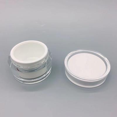 China Cylindrical Transparent Empty Cream Jars Housing Inside White Eye Cream for sale