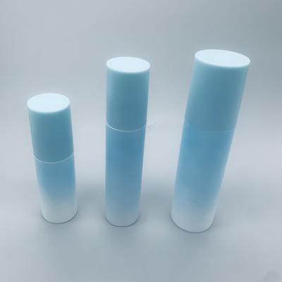 China Blue Plastic Airless Cosmetics Airless Serum Pump Bottles 30 50 100 150 200 ML for sale