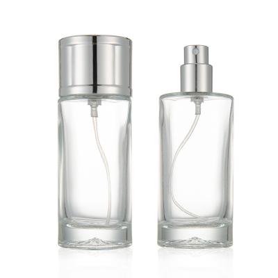 China 50ml Perfume Spray Pump Round Clear Glass Perfume Bottle for sale