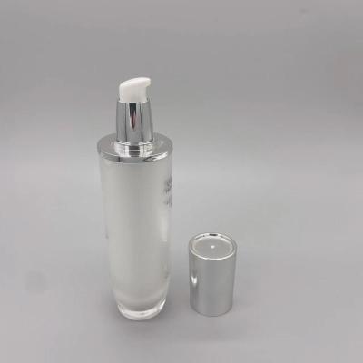 China Skincare Plastic 30ml Cosmetic Lotion Pump Cosmetic Toner Bottle White for sale