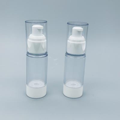 China Botella privada de aire de acrílico transparente blanca 15 30 50ML en venta