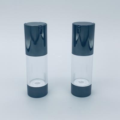 China Black Transparent Acrylic Airless Bottle Airless Cosmetics for sale