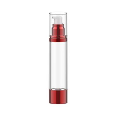 China Vacuum bottle Cosmetic lotion bottle anodized vacuum bottle with large ring base Acrylic Airless Bottle for sale