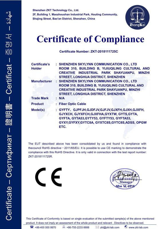 Fiber Optic Cable ROHS - Shenzhen Skylynn Communication Co., Ltd.