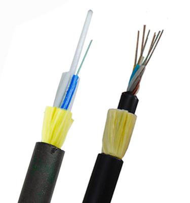 China Solo modo del solo de la envoltura cable de fribra óptica de arriba aéreo doble de Unitube ADSS en venta