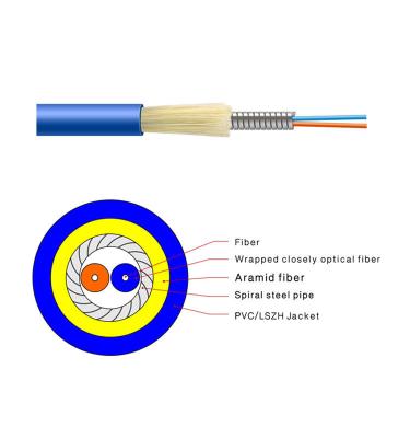 China GJSFJV 2f Armored Indoor Optical Fiber Cable Duplex 3.0mm for sale