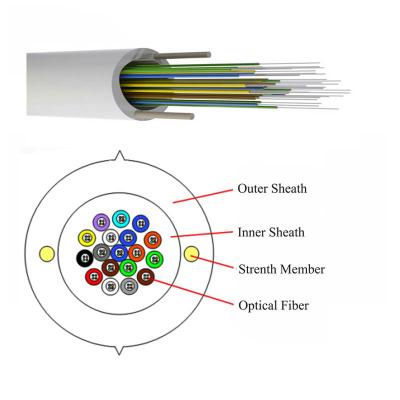 Chine Câble optique G652D de câblage vertical de câble de fibre optique du noyau FTTH de GJPFXJH 24 à vendre