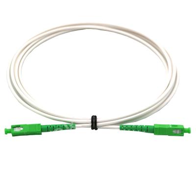 China SC SIMPLES de fibra ótica APC da manutenção programada do cabo de remendo G657A2 de 3.0MM ao cabo de remendo branco do SC APC à venda