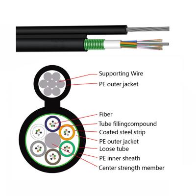 China 48F cuadro aéreo 8 cable de fribra óptica autosuficiente GYTC8S en venta