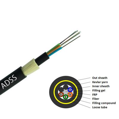 China Outdoor Fiber Aerial Cable Adss Optic Double Layer 300m Span for sale