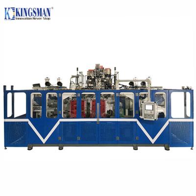China Blue Double Station Blow Moulding Machine 18M³/h Cooling Water Consumption for sale