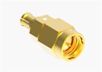China SMA Male to MCX Male RF Coaxial Adapter Brass Body Center Pin PTFE Dielectric 6GHz for sale