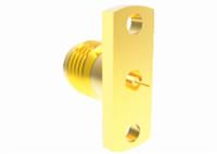 China 2.4mm 2 Hole Flange Female RF Connector Jack With Cylindrical Contact 0.4mm Pin Terminal for sale