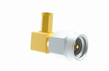 China Brass Gold Plated SMA Male RF Connector Stainless Steel Right Angle Connector for sale