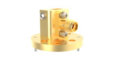 China WR18 BJ500 To 1.85mm Female Waveguide To Coax Adapter 39.2GHz~59.6GHz Right Angle à venda