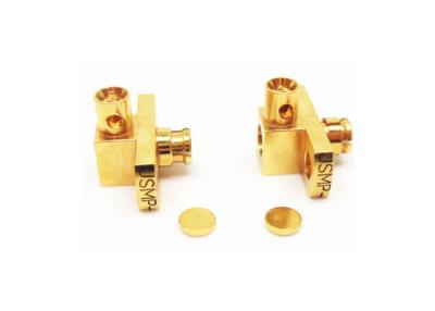 China Female Right Angle SMP RF Connector Miniature 2 Holes Flange Mount Design for sale