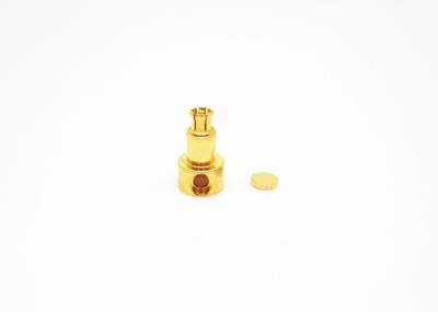 China Gold Plated Coaxial SSMP Connector , Right Angle Coax Connector Light Weight for sale
