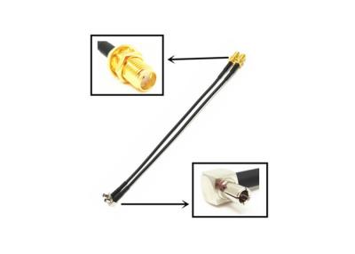 China SMA Female Right Angle RF Cable Assemblies RG174/U Gold Plated for sale