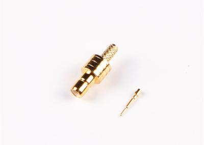China Gold Plated SMB Connector Straight Male Plug Crimp RF Coax Cable Connector for sale