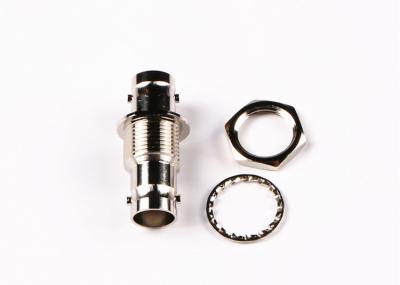 China Nickel Plated Coax BNC Connectors Straight Bulkhead Crimp Electrical RF Connector for sale