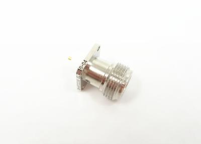 China Coaxial Female N Type RF Connector Nickel Plated 4 Holes Flange Mount for sale