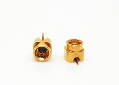 China SMPM RF Coaxial Connector Male Solder Right Angle 50Ω Impedance with Glass for sale
