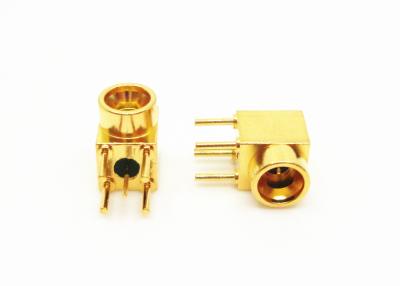 China SMPM Male Plug Right Angle RF Connector Brass Material ROHS Certification for sale